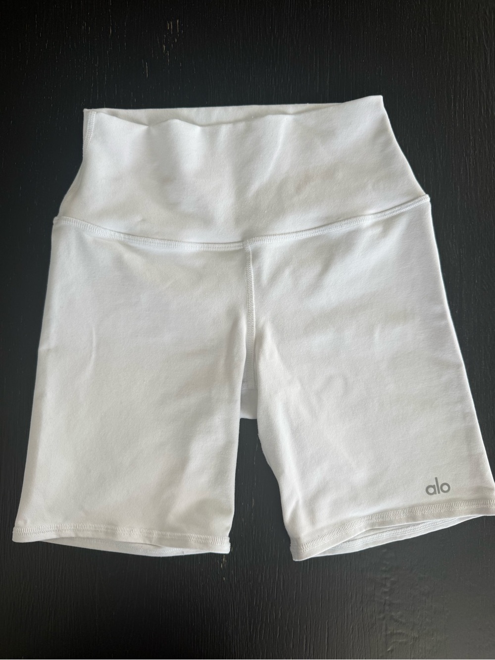 ALO Yoga White 7" High-Waist Biker Short